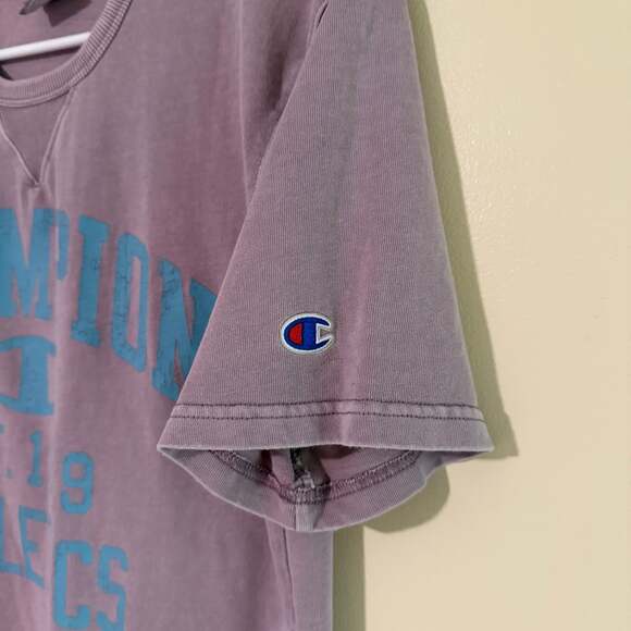 Champion Purple Vintage Wash V-Notch T-Shirt - Picture 1 of 6